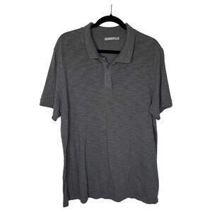 Vince Men's Polo Shirt Size Large Gray Short Sleeve Preppy Cotton